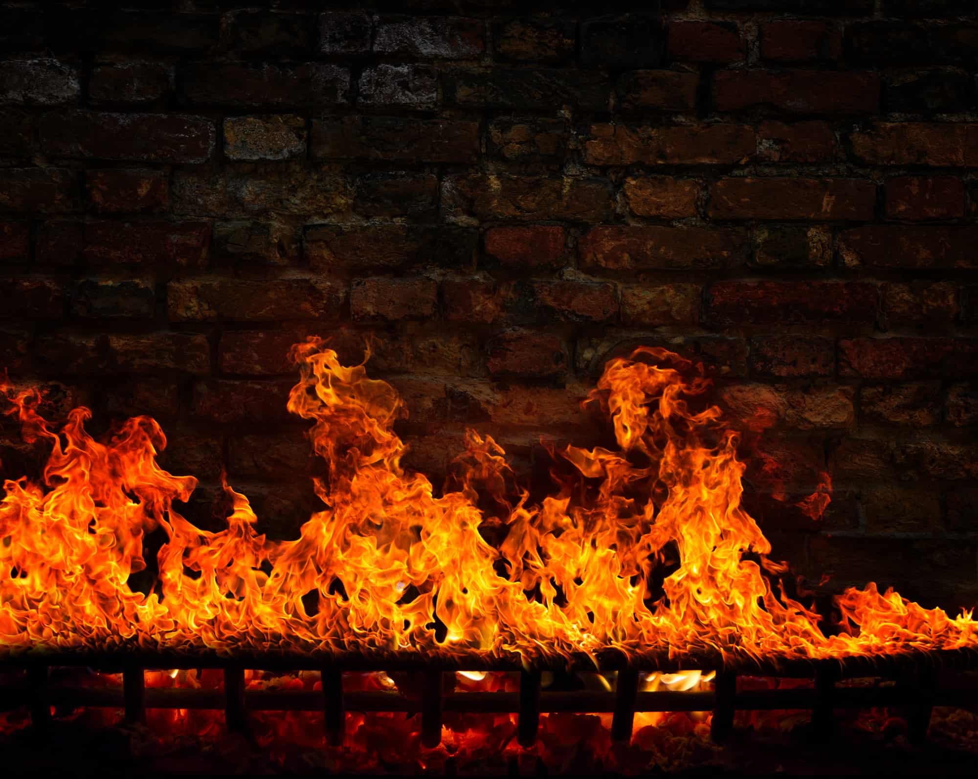 Fire in the fireplace