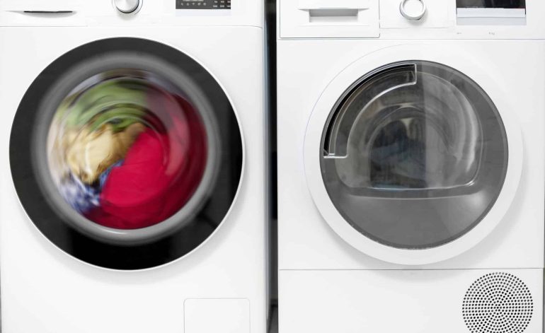 Front of washing and dryer machines